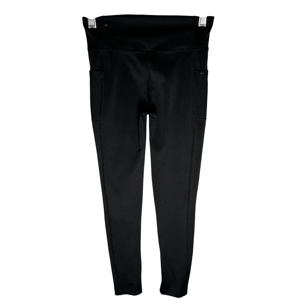 Nike Dri Fit Girls Black Athletic Leggings Size S Pockets Workout Gym Pants